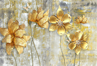 Fototapeta Veľké zlaté kvety 1820